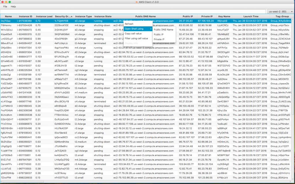 Aws amazon ec2 client gui desktop application